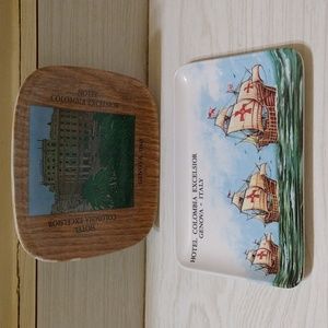 MCM Italian Souvenir Catch All Trays, Set of 2 Mid Century Decor Trays